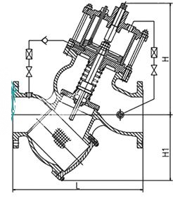 YQ98001過濾活塞可調(diào)式減壓閥結(jié)構尺寸圖